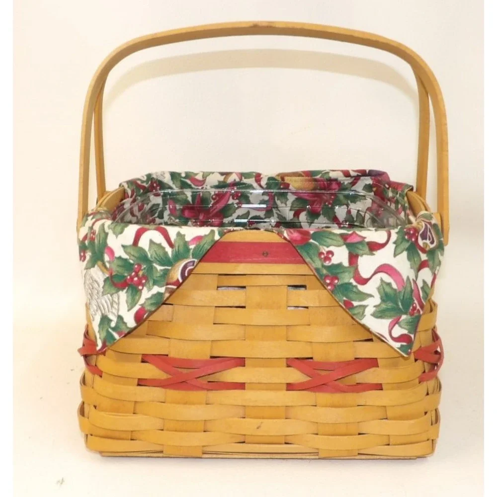 Longaberger 2000 Christmas Collection Deck the Halls Basket Liner Tie-On Liner